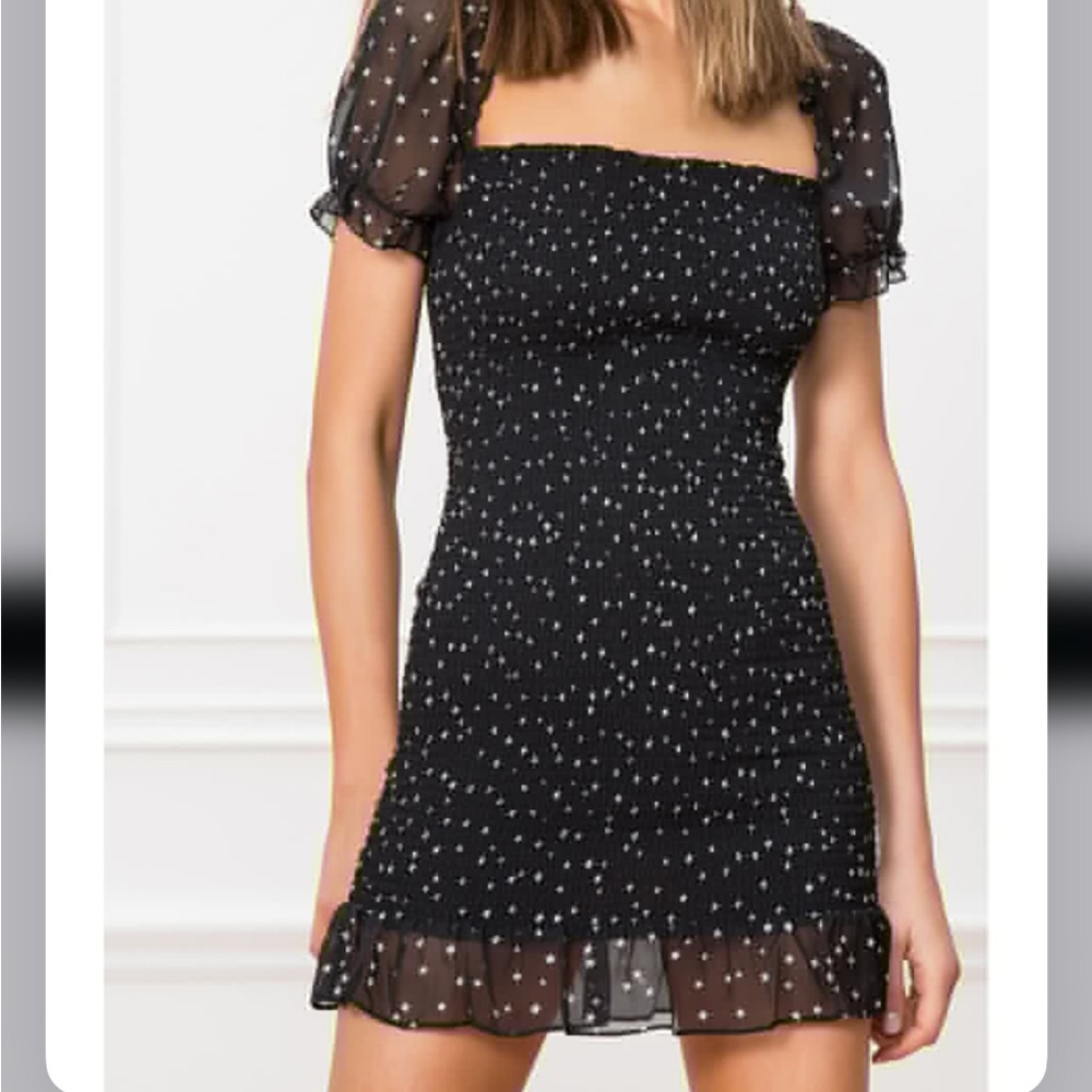 Super down mini dress with star print.